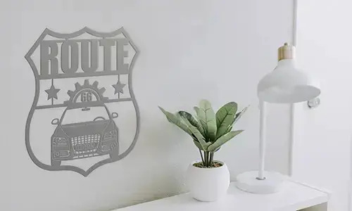 route 66 schilder Chrom Gepulvert auf dem Wand schild route 66