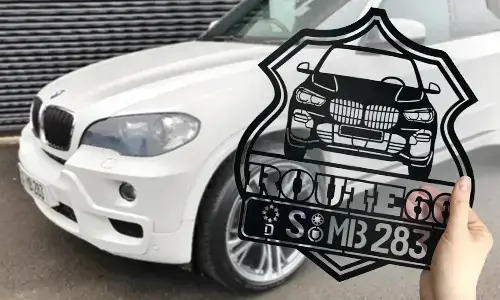 route 66 schilder Schwarz Gepulvert mit Kennzeichen route 66 schild original