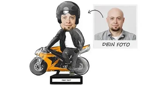 Decorazione fotografica come regalo per un motociclista