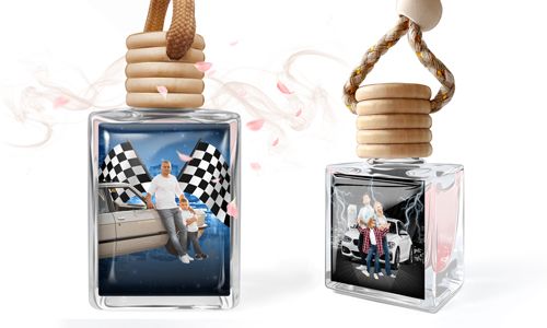 Ambientador mini para coche con tu foto con papá