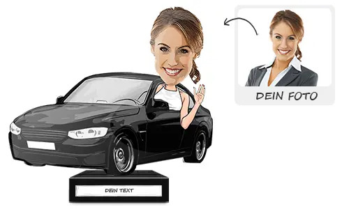 Decorazione fotografica come regalo per una automobilista