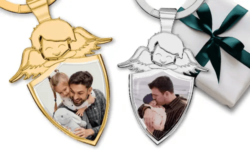  Llave de ángel guardián con la foto de tu papá.