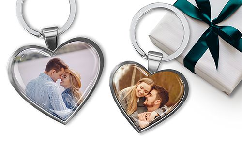 Llavero en forma de corazón con tu foto de novio