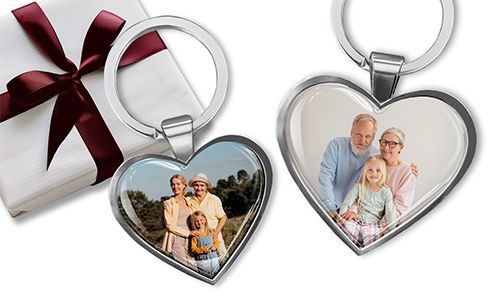 Llavero en forma de corazón con tu foto de abuela