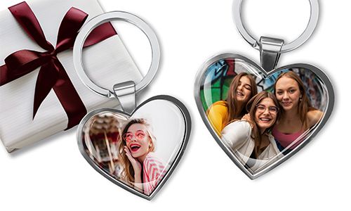 Llavero en forma de corazón con tu foto