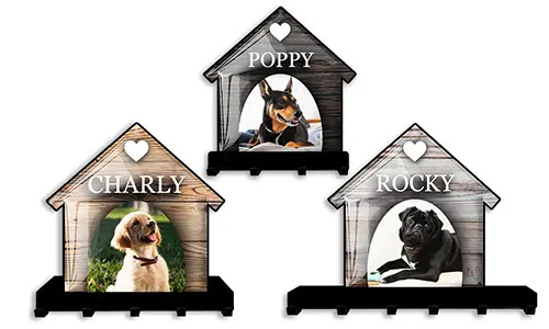 Personální stojan na klíče fototisk s designem pro psí přístřešek