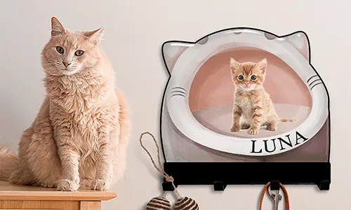 Galerijní držák na klíče na stěnu s designem domu kočky a psa 2