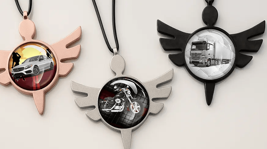 Miroir-Chaîne-Métal-Ange