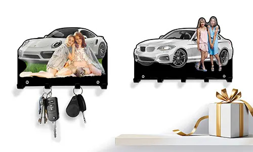  Soporte de llaves personalizado con silueta de coche - regalo para tu hermana