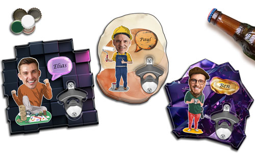 Décapsuleur mural avec nom et design personnalisé