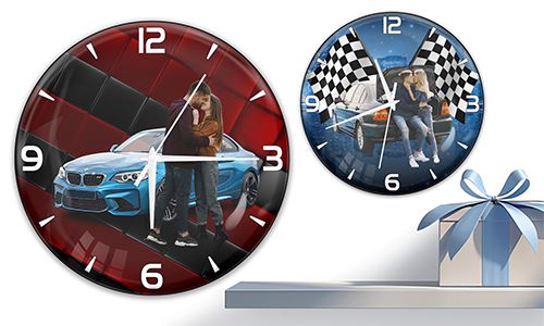 Reloj de pared con imagen de novio