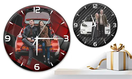 Reloj de pared Coolline con coche/foto para parejas
