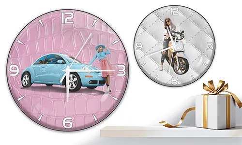  Reloj de pared Coolline con coche/foto para ti