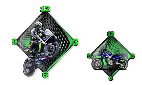 Reloj de pared moderno con imagen de motocicleta