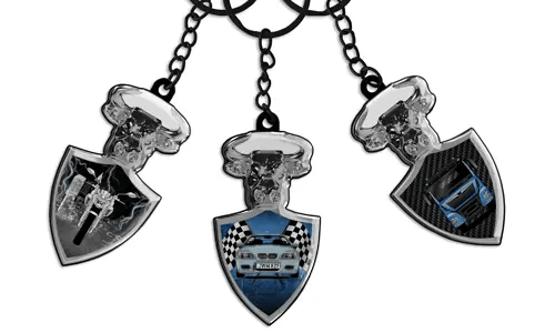 Porte-clés de taureau avec plaque de voiture