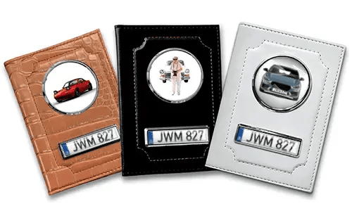 Porta documenti auto standard per nonna con auto/foto e targa