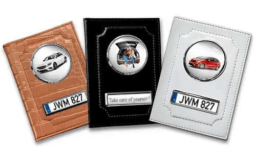 Standard Fahrzeugschein Hülle für Mütter mit Auto/Foto und Kennzeichen