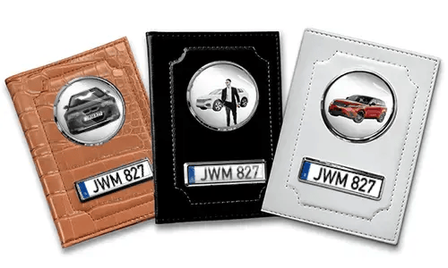 Porte-documents de voiture standard pour hommes avec voiture/photo et plaque d'immatriculation
