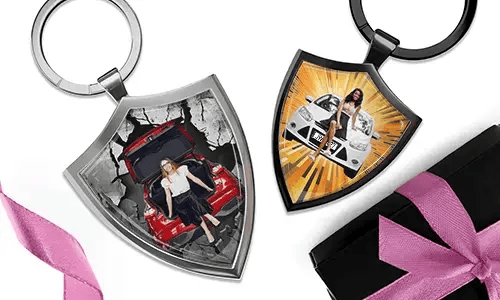 Porte-clés en forme de bouclier pour toi-même