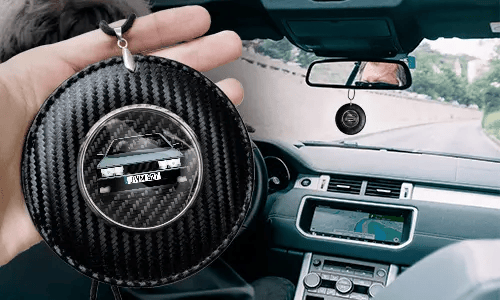 Pyöreä peiliketju autoon – Hiilikuitu