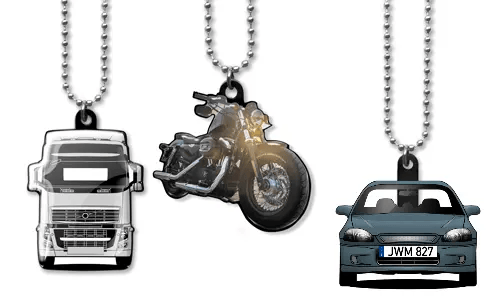 Porte-clés rétroviseur silhouette véhicule