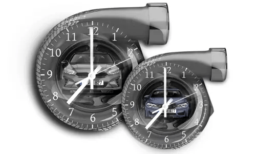 Horloge murale gris foncé Turbine