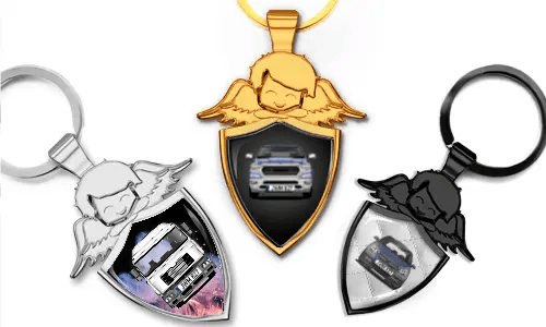 Skytsengel-nøkkelring-skjold