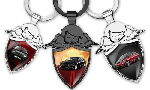 Porte-clés ange personnalisé - Cadeau pour un passionné de voitures