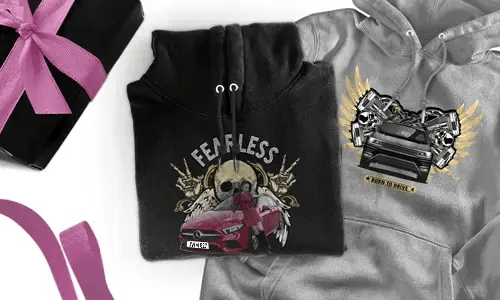 Sudadera personalizada con motivo de coche para tu hermana