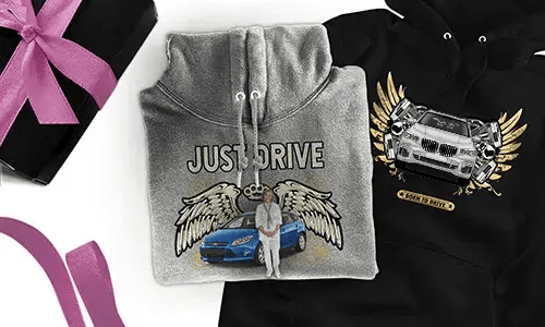 Hoodie mit Auto-Motiv für deine Oma!