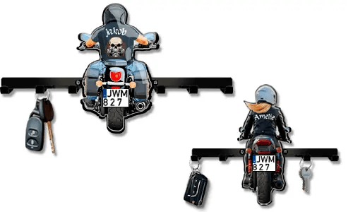 Stěnový držák na klíče motocykl jméno