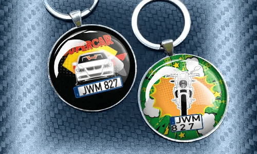 Keychain comic round