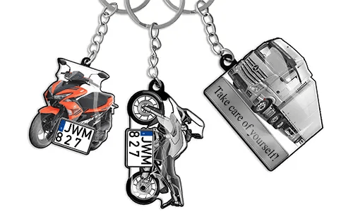 Porte-clés voiture Texte Moto