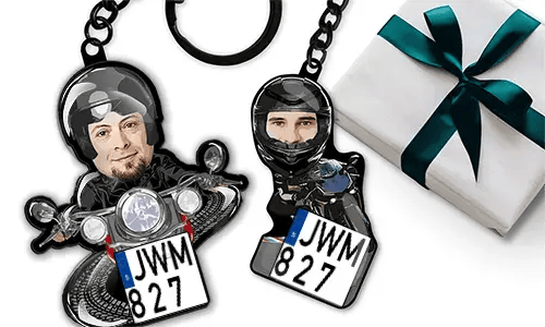 Brelok motocyklowy z twarzą twojego brata