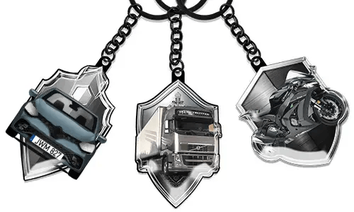 Sleutelhanger schild auto