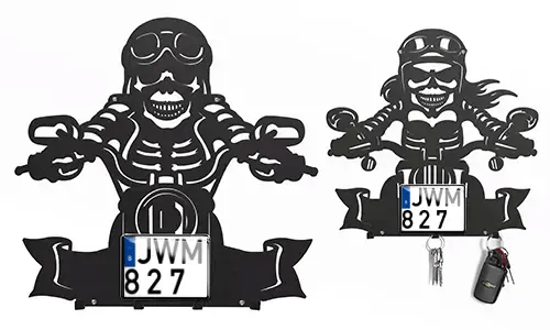 Wieszak na klucze ze szkieletem dla motocyklistów