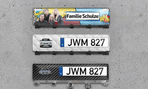 Luksus nøgleholder-væg bilsilhuetter nummerplade - Krom