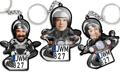 Motorcycle Keychain Rider Photo