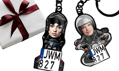 Llavero personalizado de motocicleta con tu foto