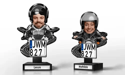 Gepersonaliseerde decoratie met motorrijder