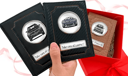 Personlig present till pappa – fordonsdokumenthållare för bil