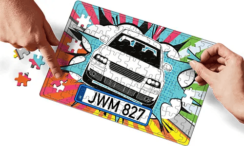 Puzzle auto sarjakuva