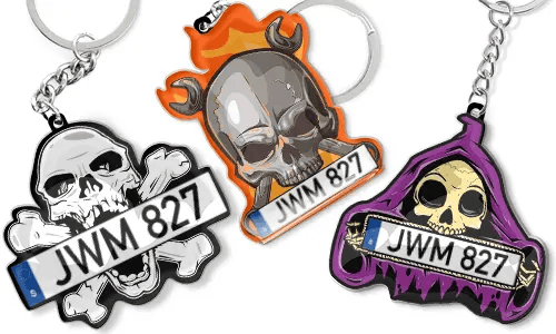 Breloczek czaszka - tablica rejestracyjna