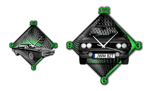 Reloj de pared moderno con imagen de coche