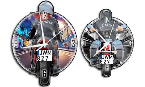 Wandklok-Motorfiets-met-Naam