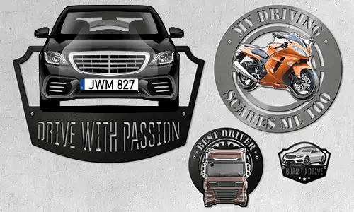 Wall decoration with your car, motorcycle or truck