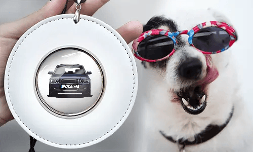 autospiegelanhänger mit foto von dem Hund rückspiegelanhänger mit foto