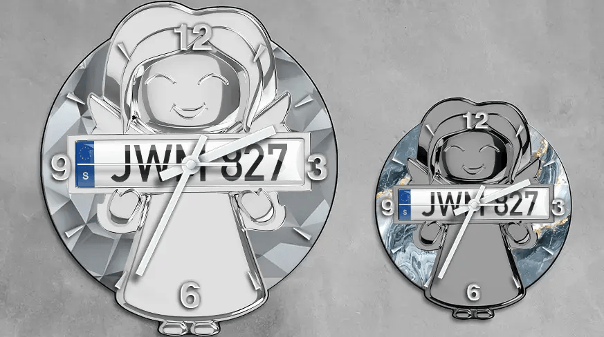 header-angel-wall-clock-license-plate